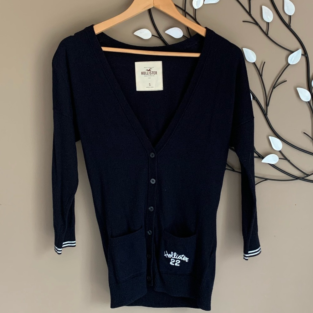Hollister Navy Blue Button Up Cardigan